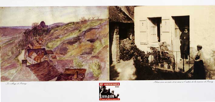 aquarelle d'Alain et sa maison vers 1908