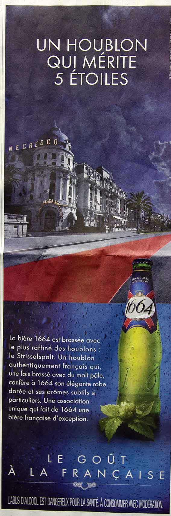 publicité pour la bière 1664