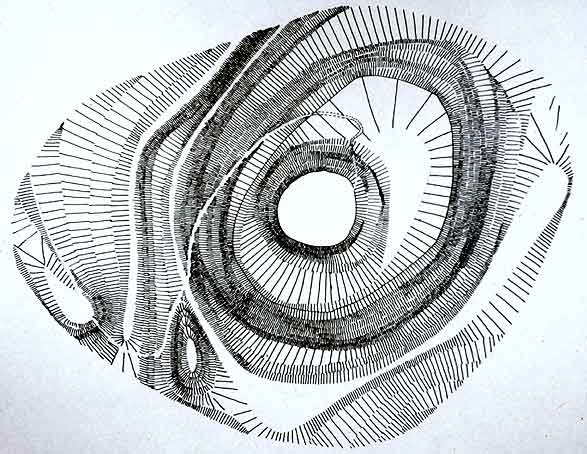 motte castrale de Montaigu en hachures
