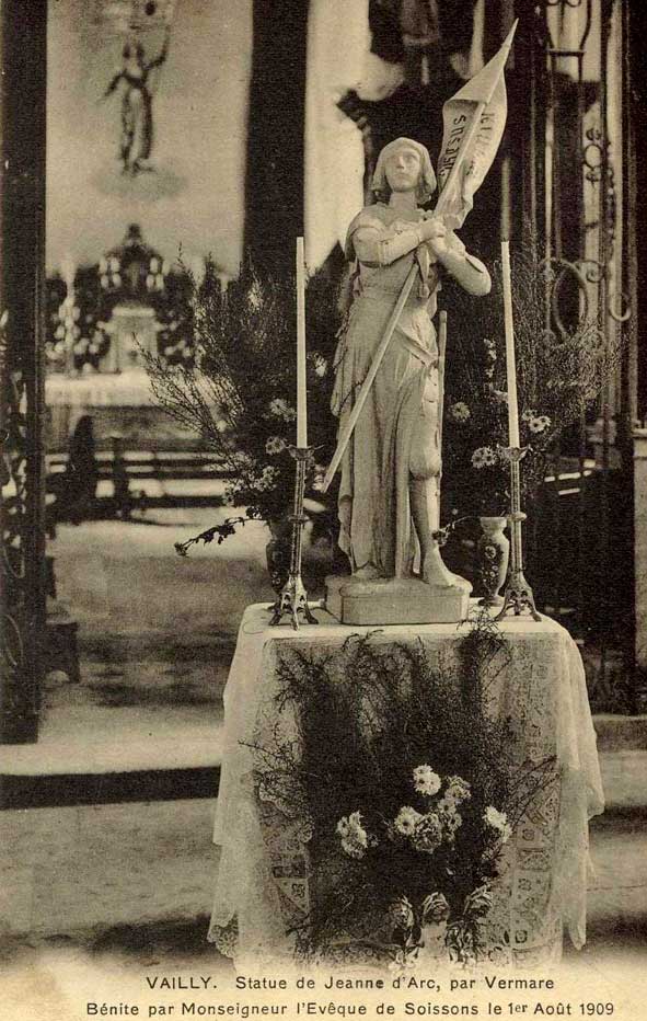 Statue de Jeanne d'Arc en 1909 à Vailly