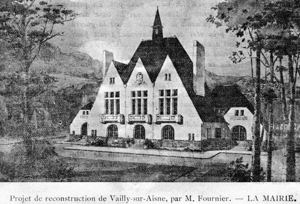 projet de mairie pour Vailly en 1919