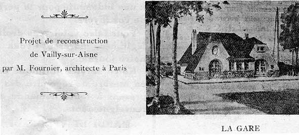 projet de la gare de Vailly en 1919