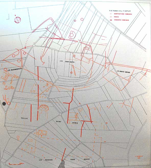 relevé des structures archéologiques de Vendeuil-Caply