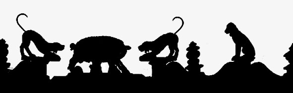 sanglier assailli par les chiens sanglier du château de Raray