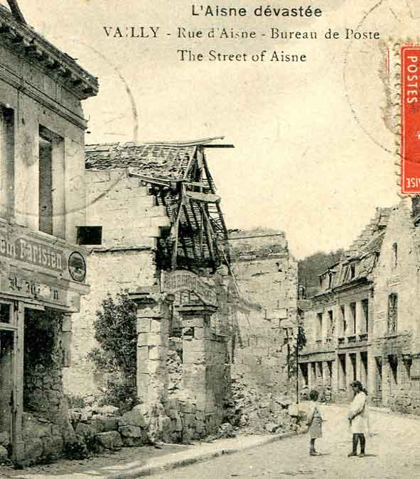 ruines dans Vailly vers 1920