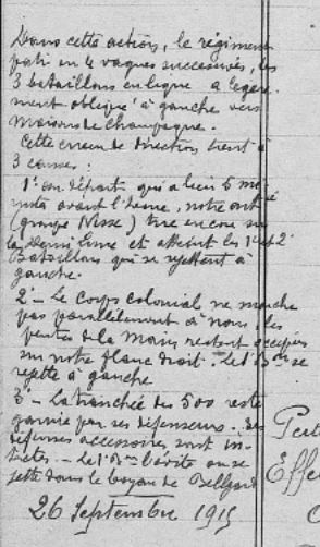 circonstances de l'action du 25 septembre