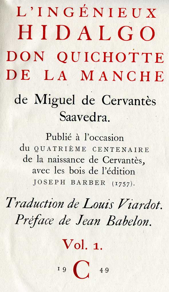 Don Quichotte édition du Club français du livre